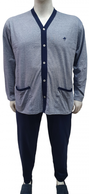 BIP BIP pigiama cardigan taglie forti uomo 1586 blu