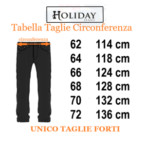HOLIDAY jeans vita alta taglie forti uomo alta roses