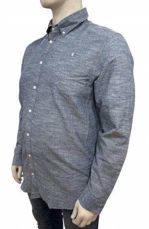 JACK&JONES camicia lino taglie forti uomo 12278450