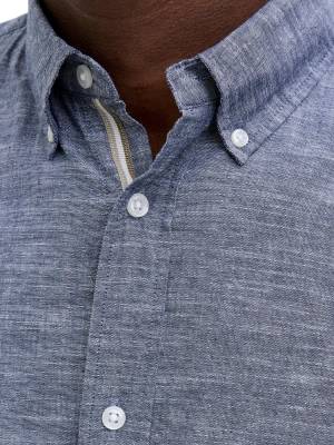 JACK&JONES camicia manica corta taglie forti uomo lino 12282144