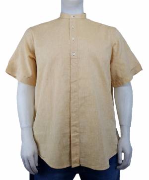 MAXFORT EASY camicia coreana manica corta taglie forti uomo lino 1263