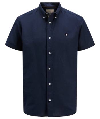 JACK&JONES camicia manica corta taglie forti uomo lino 12282144