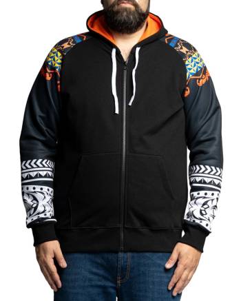 MAXFORT BL38 felpa cotone felpato taglie forti uomo azteco