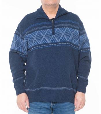 MAXFORT maglia lana mezza zip taglie forti uomo 6116