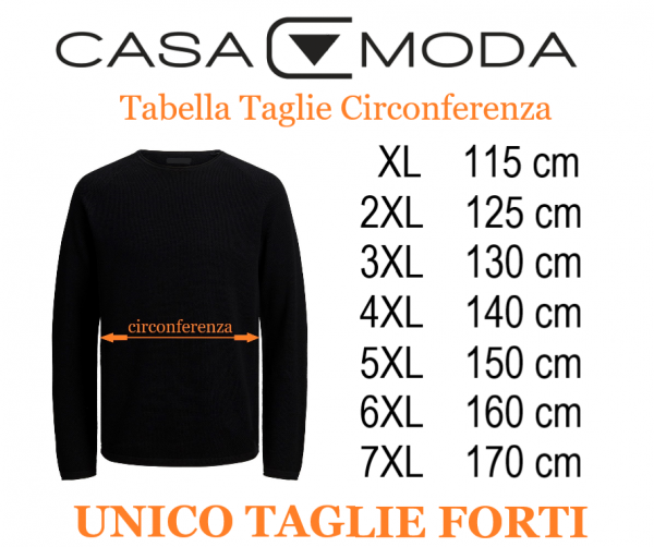 CASAMODA maglia cotone zip taglie forti uomo 413705