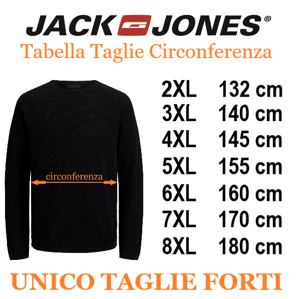 JACK&JONES felpa cotone felpato taglie forti uomo 12250596